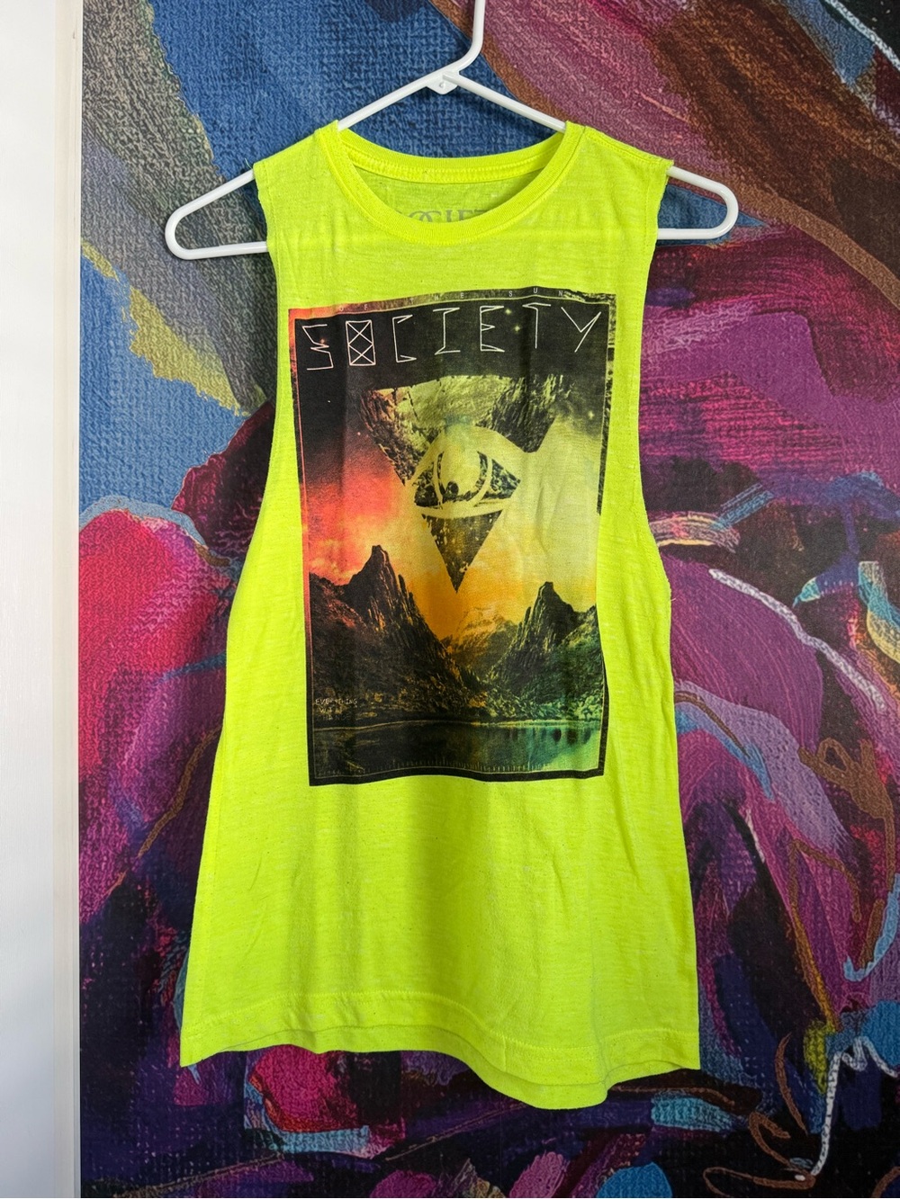 Society Neon Lime Graphic Tank Top